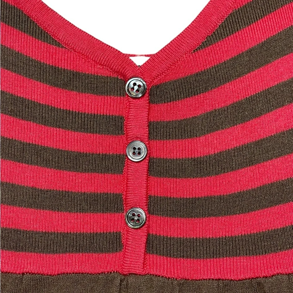 ⚡️SOLD⚡️Trina Turk Vintage Y2K Striped Slip Strappy Silk Blend Knit Dress Pink - Picture 8 of 16